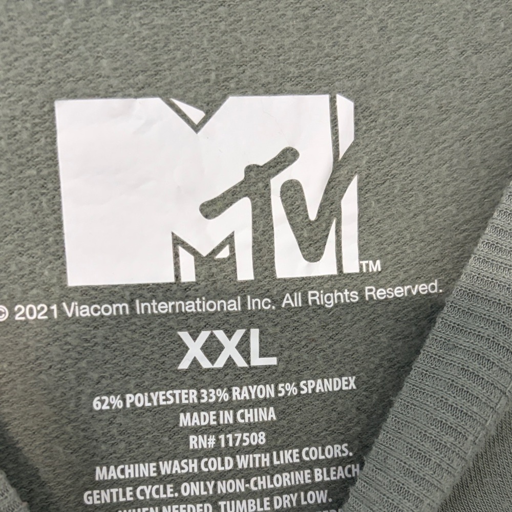 MTV Olive Green Crewneck with Leopard Logo - Picture 3 of 3